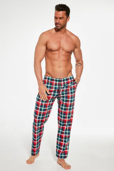 Pánské kostkované pyžamové kalhoty Cornette