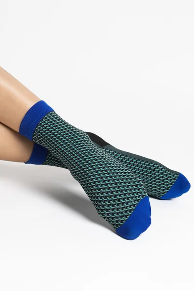 Modrošedé dámské vyšší ponožky Fiore