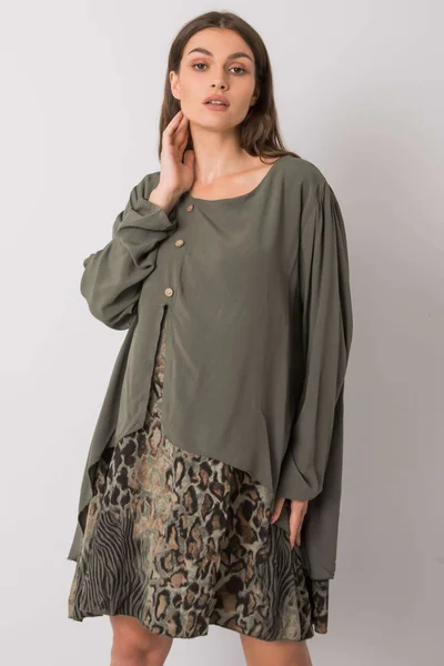 Khaki dámské oversize dámské šaty FPrice