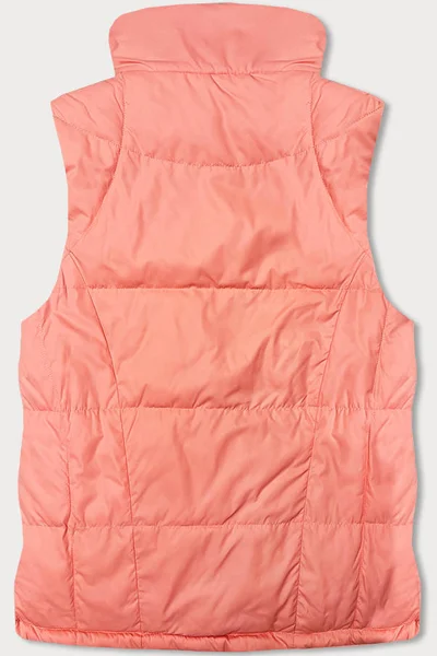 Oranžovo-károvaná dámská vesta oboustranná Miss TiTi