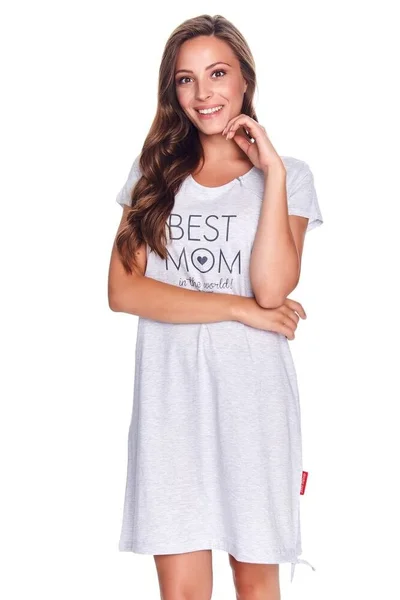 Dámské mateřská noční košilka Best mom šedý melír Dn-nightwear