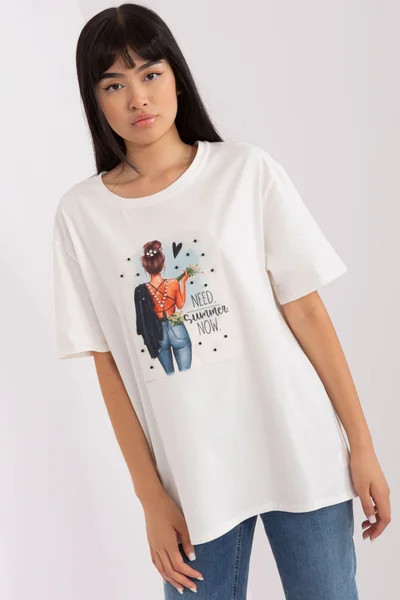 Dámské tričko s bílé barvě s krátkým rukávem FPrice
