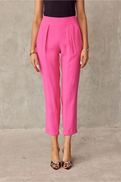 Krátké růžové kalhoty Roco Fashion rovný střih