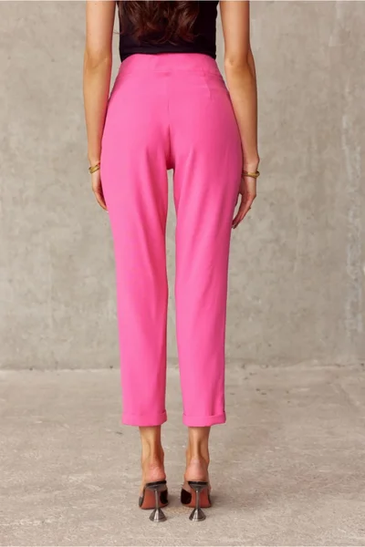Krátké růžové kalhoty Roco Fashion rovný střih