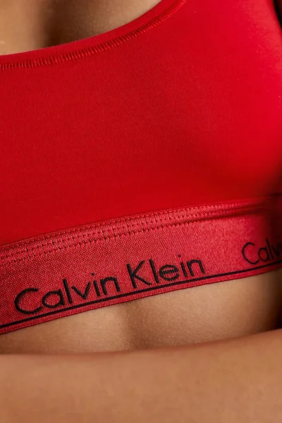 Bavlněná červená dámská sportovní podprsenka Calvin Klein