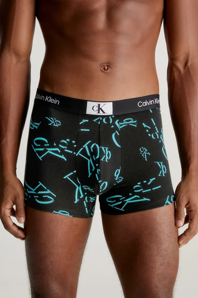 Pánské boxerky třípak modré potisk Calvin Klein