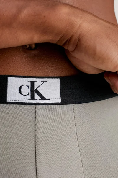 Pánské boxerky třípak modré potisk Calvin Klein