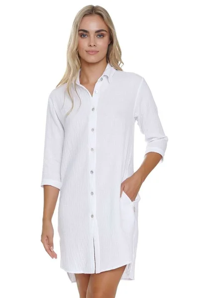 Dámská bavlněná propínací košile na spaní dn-nightwear