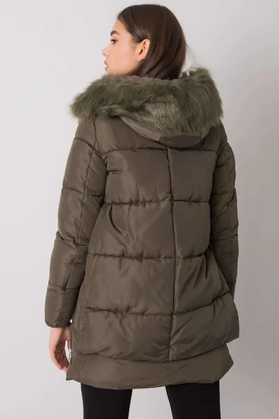 Khaki dámská zimní bunda s kapucí FPrice