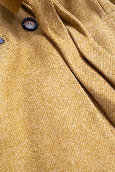 Klasický žlutý dámský kabát s přídavkem vlny ROSSE LINE 2715