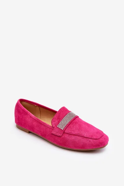 Stylové dámské mokasíny s kamínky Fuchsia Kesi