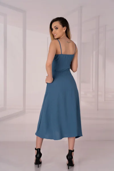Dámské modré dámské šaty Molinen - Merribel