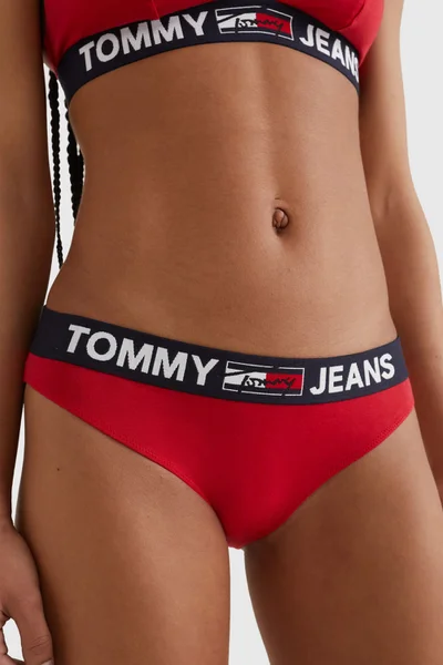 Dámské červené bavlněné kalhotky Tommy Hilfiger