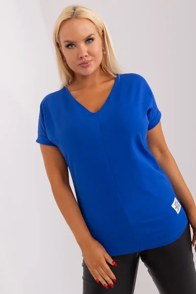 Královsky modré V-neck tričko univerzální velikost FPrice