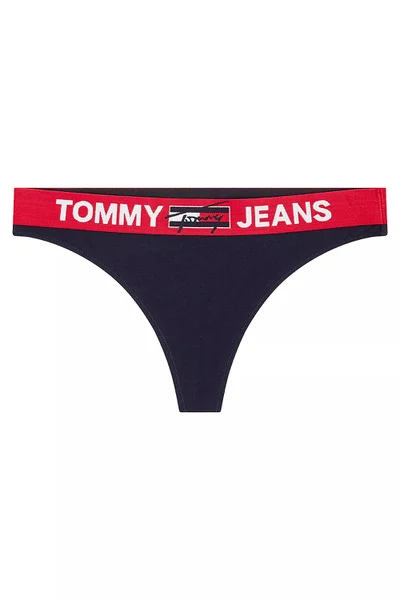 Tmavě modré dámské bavlněné string kalhotky Tommy Hilfiger