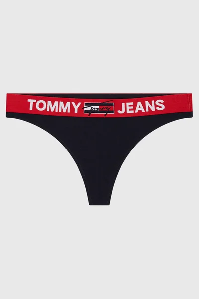 Tmavě modré dámské bavlněné string kalhotky Tommy Hilfiger