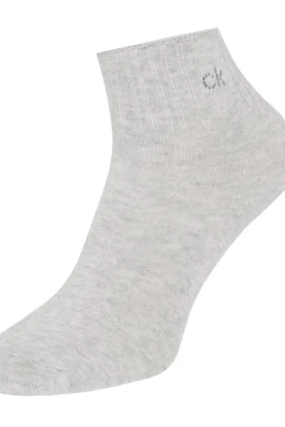 Světle šedé dámské ponožky s logem z kamínků Calvin Klein