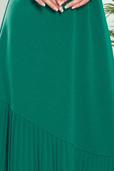 KARINE - dámské trapézové šaty s asymetrickým plisováním FL868 Numoco