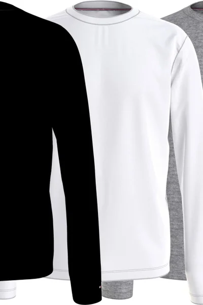 Bavlněné pánské tričko s dlouhým rukávem Tommy Hilfiger 3ks