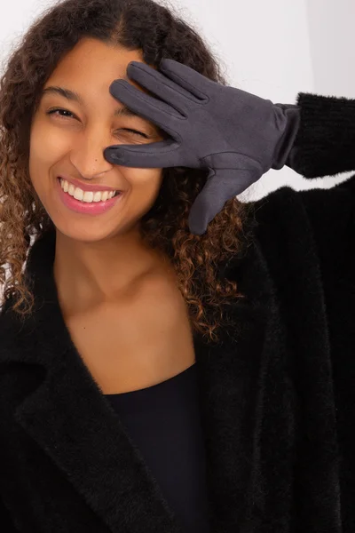 Hladké dámské rukavice v tmavě šedé barvě FPrice