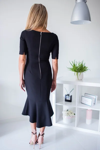 Černé společenské šaty Anastazya s ozdobným zapínáním na zip