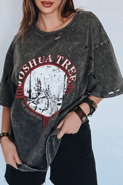 Joshua Oversize Dámské Tričko Taupe - Dstreet