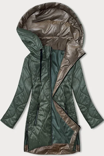 Khaki zelený dámský prošívaný kabát S'WEST