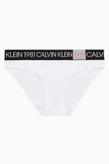 Bílé spodní kalhotky s gumou v pase Calvin Klein 5449