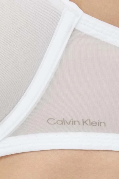 Hladká bílá podprsenka s kosticí Calvin Klein