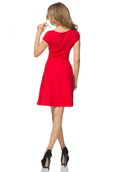 Červené dámské bavlněné šaty áčkového střihu Tessita