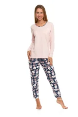 Bavlněné dámské pyžamo s květinovým vzorem Moraj