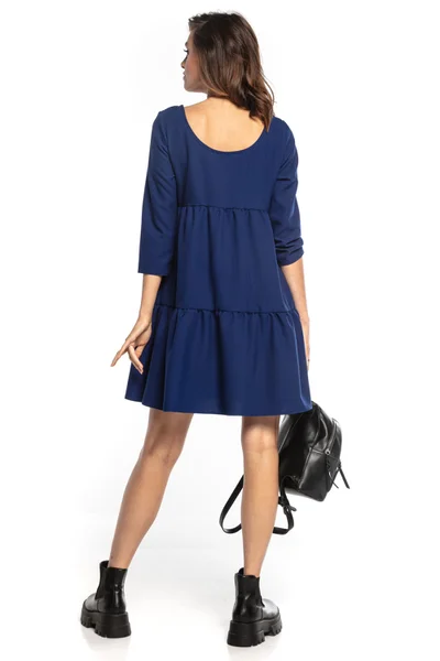 Modré volné splývavé mini šaty Tessita