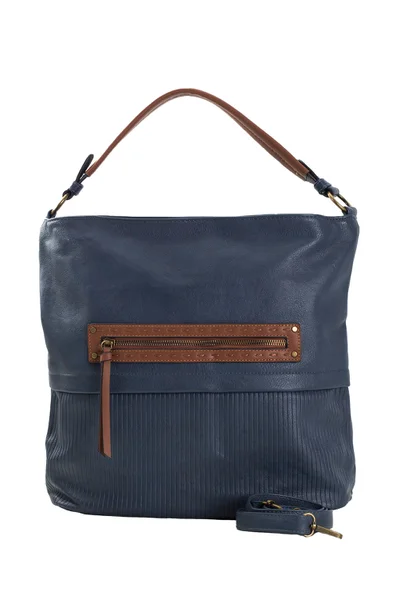 Dámská taška přes rameno FPrice modrá s hnědými detaily