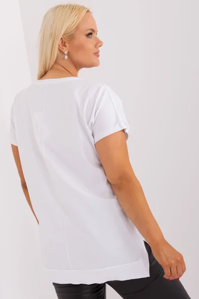 Dámské bílé tričko FPrice s krátkým rukávem a potiskem