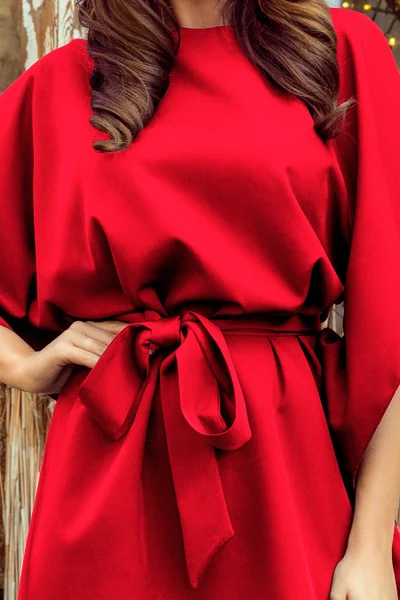 Červené volnější šaty Numoco 287-3 Sofia