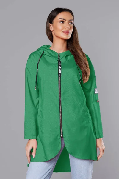 Dámský lehký zelený kabátek s kapucí S'WEST