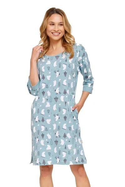 Světle modrá dámská košilka s medvídky Dn-nightwear