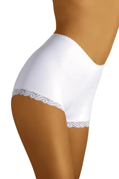 Vysoké dámské bílé kalhotky s nohavičkou Wol-Bar