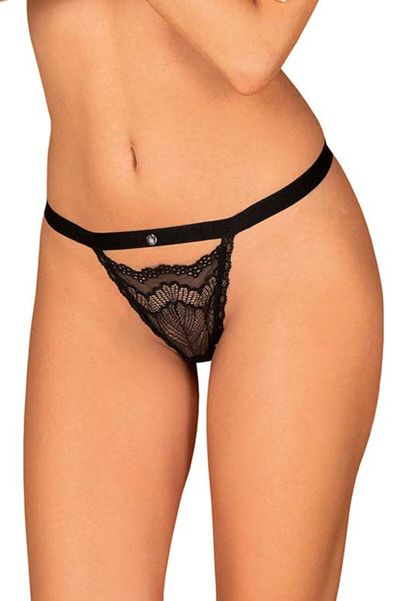 Černá krajková erotická tanga Obsessive, S/M i240_162481_2:S/M