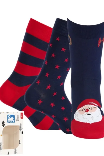 Veselé pánské ponožky s vánočním motivem Wola 3 páry