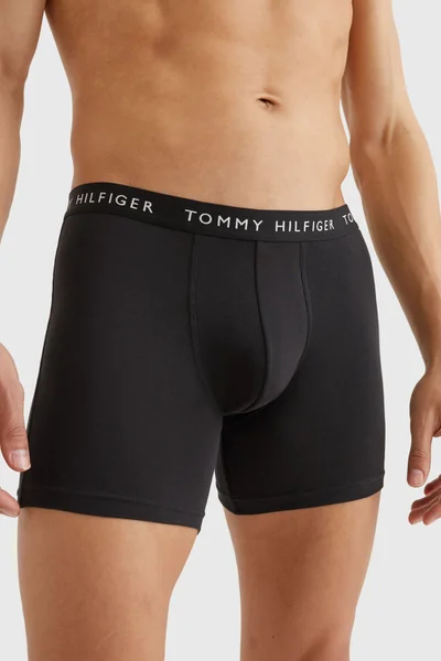 Pánské bavlněné černé boxerky Tommy Hilfiger 3ks