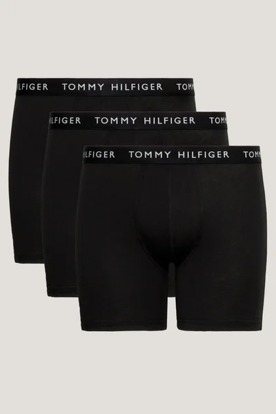 Pánské bavlněné černé boxerky Tommy Hilfiger 3ks