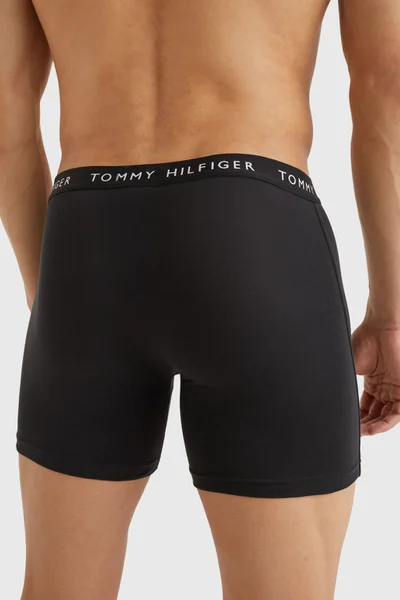 Pánské bavlněné černé boxerky Tommy Hilfiger 3ks