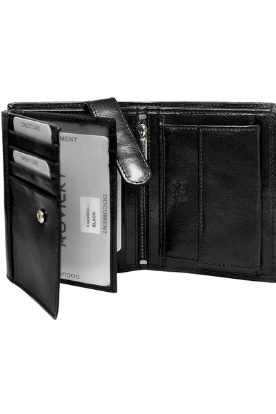 Pánská černá peněženka bez kožené spony FPrice