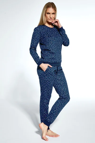Tmavě modré bavlněné pyžamo Cornette pro ženy