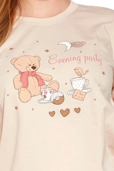 Bavlněné pyžamo pro dívky s medvídkem Cornette