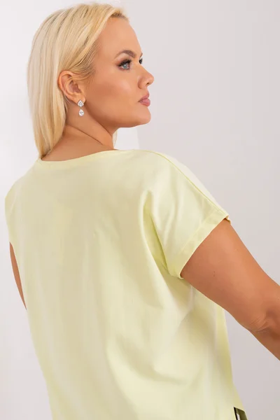 Světle žluté dámské tričko s krátkým rukávem univerzální velikost FPrice