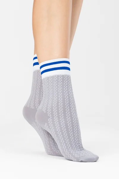 Dámské ponožky Player B496 Grey-Cobalt - Fiore
