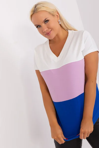 Dámské tričko s pruhy V-neck FPrice