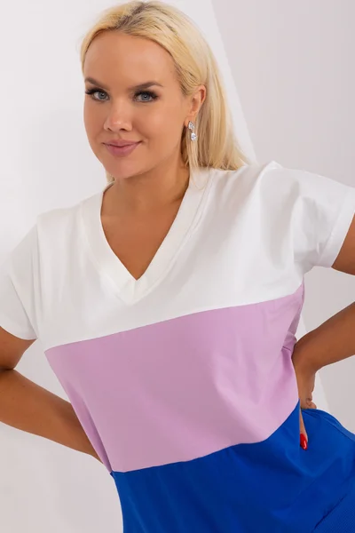 Dámské tričko s pruhy V-neck FPrice